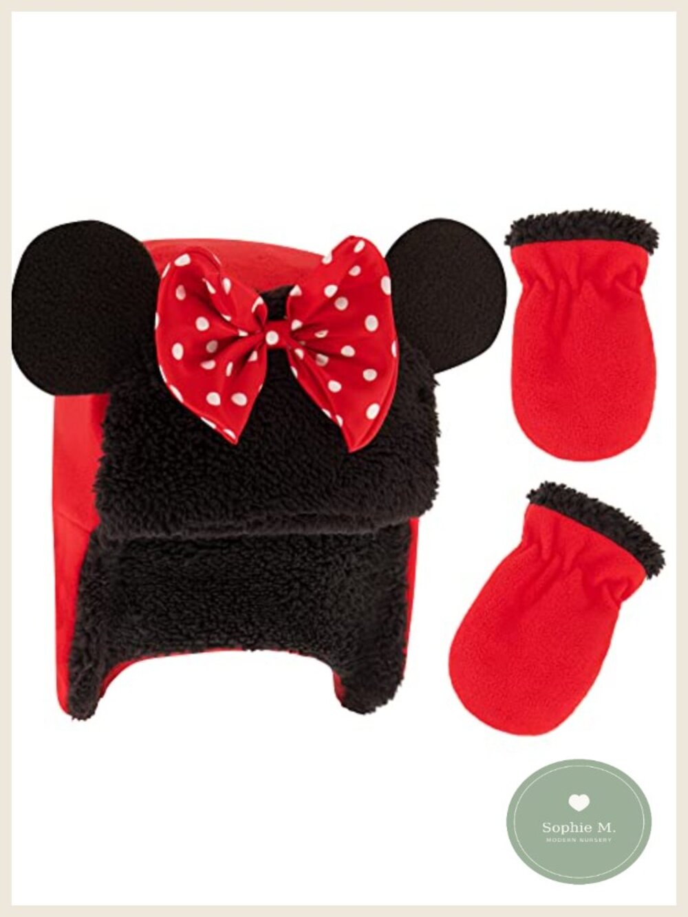 Toddler Winter Trapper Hat and Mittens Set Sherpa Lined